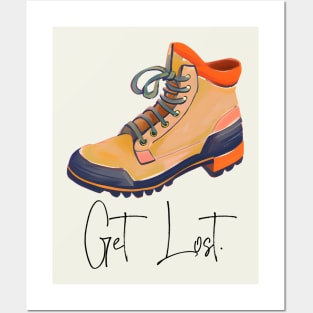 Get Lost Hiking Boot Posters and Art